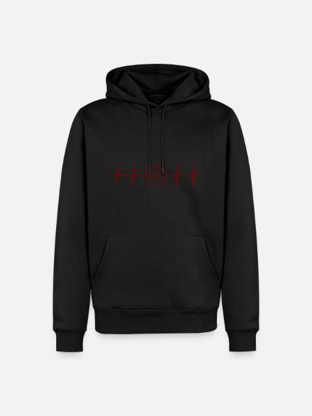 I love Christmas Heartbeat Pulse - Fitness Design - Herre Premium økologisk hoodie - sort