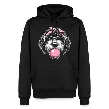 Bernedoodle Dog Chewing Gum - Men’s Premium Organic Hoodie - black - Front - Nico (187cm)