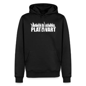 Platzwart - Männer Premium Bio Hoodie - Schwarz - Vorne - Nico (187cm)