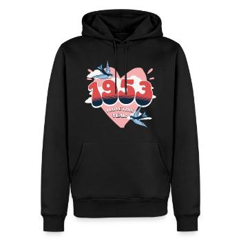 Geburtstag 70 Jahre verehrt Geburtsjahr 1953 - Männer Premium Bio Hoodie - Schwarz - Vorne - Nico (187cm)