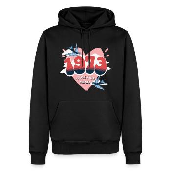 Geburtstag 50 Jahre verehrt Geburtsjahr 1973 - Männer Premium Bio Hoodie - Schwarz - Vorne - Nico (187cm)