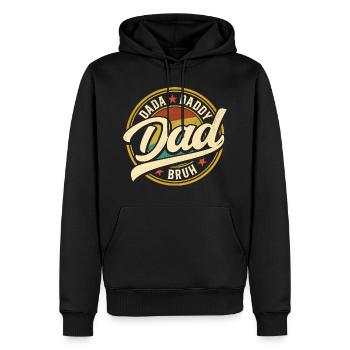Dada Papa Bruh Vatertagsgeschenk 2024 - Männer Premium Bio Hoodie - Schwarz - Vorne - Nico (187cm)