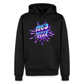 Cooles Jahr 1953 Jubiläum 70 Jahre - Männer Premium Bio Hoodie - Schwarz - Vorne - Nico (187cm)