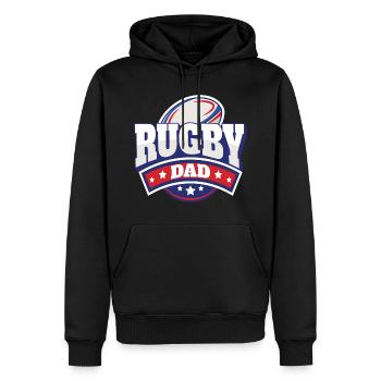 Vater Rugby-Spieler Geschenk Papa Rugby-Unterstützer - Männer Premium Bio Hoodie - Schwarz - Vorne - Nico (187cm)