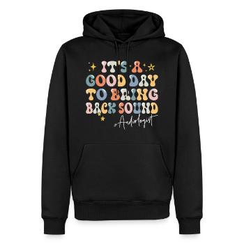 Ein guter Tag Motivation Audiologe - Männer Premium Bio Hoodie - Schwarz - Vorne - Nico (187cm)