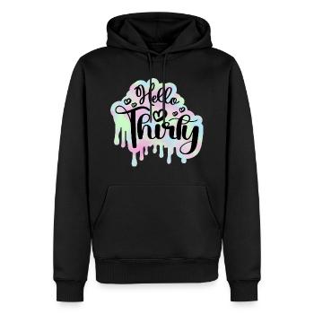 Célébrer 30ème Anniversaire Femme 30 Ans Tie Dye - Sweat à capuche Premium bio Homme - noir - Devant - Nico (187cm)