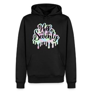 Célébrer 70ème Anniversaire Femme 70 Ans Tie Dye - Sweat à capuche Premium bio Homme - noir - Devant - Nico (187cm)