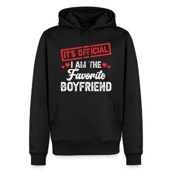 Je Suis Le Petit Ami Favori EVG et Mariage - Sweat à capuche Premium bio Homme - noir - Devant - Nico (187cm)