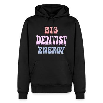 Dentiste Plein D'Énergie Femme Dentiste - Sweat à capuche Premium bio Homme - noir - Devant - Nico (187cm)