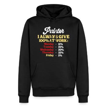 100% At Work Funny Painter Quote - Men’s Premium Organic Hoodie - black - Front - Nico (187cm)