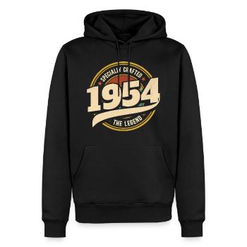 Année 1954 La Légende 70 Ans Anniversaire - Sweat à capuche Premium bio Homme - noir - Devant - Nico (187cm)