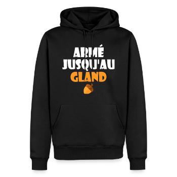 Bewaffnet bis auf die Knochen Humor Französischer Ausdruck - Männer Premium Bio Hoodie - Schwarz - Vorne - Nico (187cm)