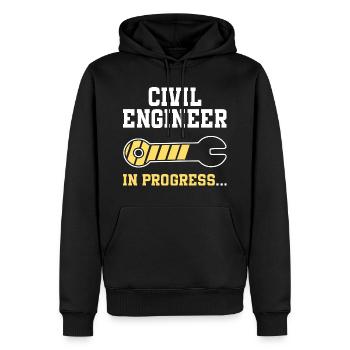 Engineering Future Civil Engineer - Men’s Premium Organic Hoodie - black - Front - Nico (187cm)