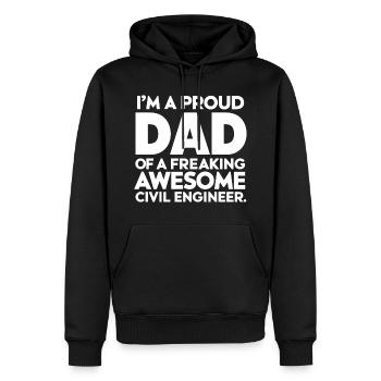 Father Funny Civil Engineer Dad - Men’s Premium Organic Hoodie - black - Front - Nico (187cm)