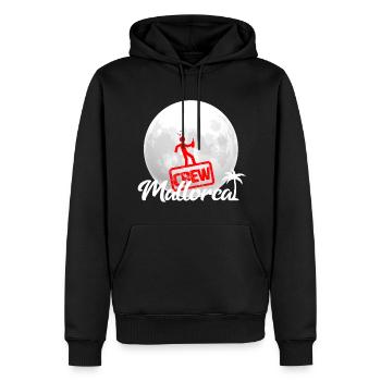 Mallorca crew - Men’s Premium Organic Hoodie - black - Front - Nico (187cm)