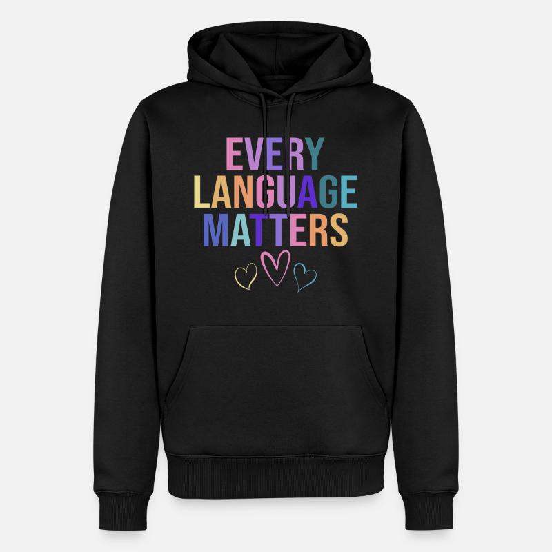 Éducation Bilingue Humour Enseignant - Sweat à capuche Premium bio Homme - noir