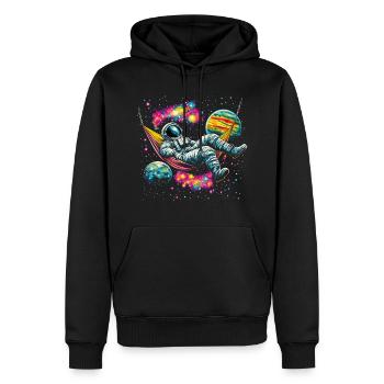 Weltraumwissenschaft Astronaut Hängematte - Männer Premium Bio Hoodie - Schwarz - Vorne - Nico (187cm)