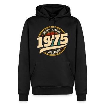 Millésime Année 1975 Légende 50 Ans Anniversaire - Sweat à capuche Premium bio Homme - noir - Devant - Nico (187cm)