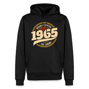 Millésime Année 1965 Légende 60 Ans Anniversaire - Sweat à capuche Premium bio Homme - noir - Devant - Nico (187cm)
