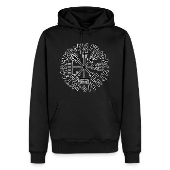 Wikinger Kompass Vegvisir - Männer Premium Bio Hoodie - Schwarz - Vorne - Nico (187cm)