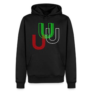 U Neon - Männer Premium Bio Hoodie - Schwarz - Vorne - Nico (187cm)