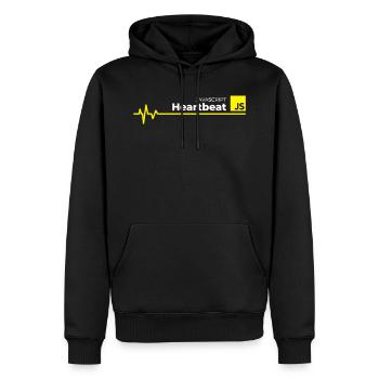 Battement de coeur Javascript - Sweat à capuche Premium bio Homme - noir - Devant - Nico (187cm)
