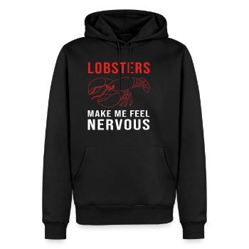 Homard Fruits de mer Homard Homard Épineux - Sweat à capuche Premium bio Homme - noir - Devant - Nico (187cm)