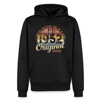Vintage 1952 Vintage Retro Cadeau d’anniversaire - Sweat à capuche Premium bio Homme - noir - Devant - Nico (187cm)