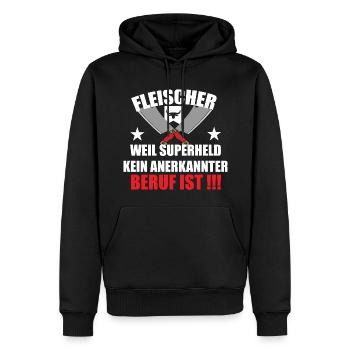 Fleischer Metzger Zerleger Schlachter - Männer Premium Bio Hoodie - Schwarz - Vorne - Nico (187cm)