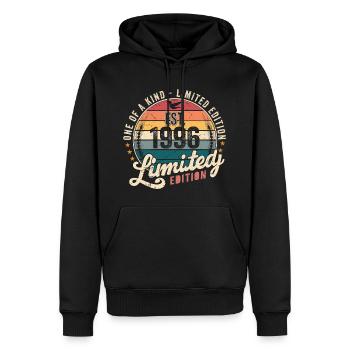 Geburtstagsgeschenk 1996 Jahrgang 1996 Retro 1996 - Männer Premium Bio Hoodie - Schwarz - Vorne - Nico (187cm)