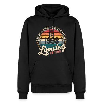 Geburtstagsgeschenk 1998 Jahrgang 1998 Retro 1998 - Männer Premium Bio Hoodie - Schwarz - Vorne - Nico (187cm)