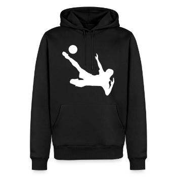 Fussballspieler - Männer Premium Bio Hoodie - Schwarz - Vorne - Nico (187cm)