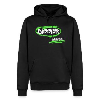 DIGGER DRIVER 1 - Männer Premium Bio Hoodie - Schwarz - Vorne - Nico (187cm)