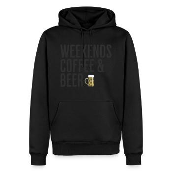 Coffee & Beer Weekends Comedy Weekend - Men’s Premium Organic Hoodie - black - Front - Nico (187cm)
