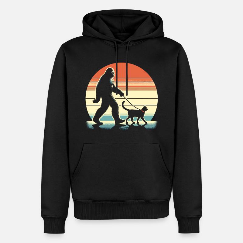 Chat Bigfoot - Sweat à capuche Premium bio Homme - noir