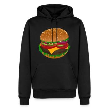 Leckerer Burger Genuss - Männer Premium Bio Hoodie - Schwarz - Vorne - Nico (187cm)