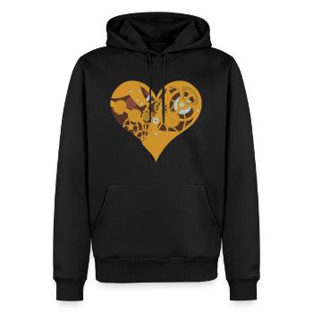 Cœur de Mécano Passionné - Sweat à capuche Premium bio Homme - noir - Devant - Nico (187cm)