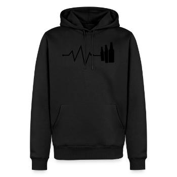 bier puls - Sweat à capuche Premium bio Homme - noir - Devant - Nico (187cm)