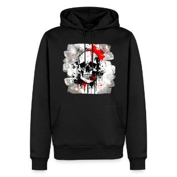 Crâne Trash Polka Biker Culture - Sweat à capuche Premium bio Homme - noir - Devant - Nico (187cm)
