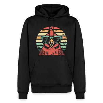 Cardinal Vogel Cardinal Rouge - Sweat à capuche Premium bio Homme - noir - Devant - Nico (187cm)