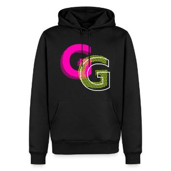 Anfangsbuchstabe G - Männer Premium Bio Hoodie - Schwarz - Vorne - Nico (187cm)