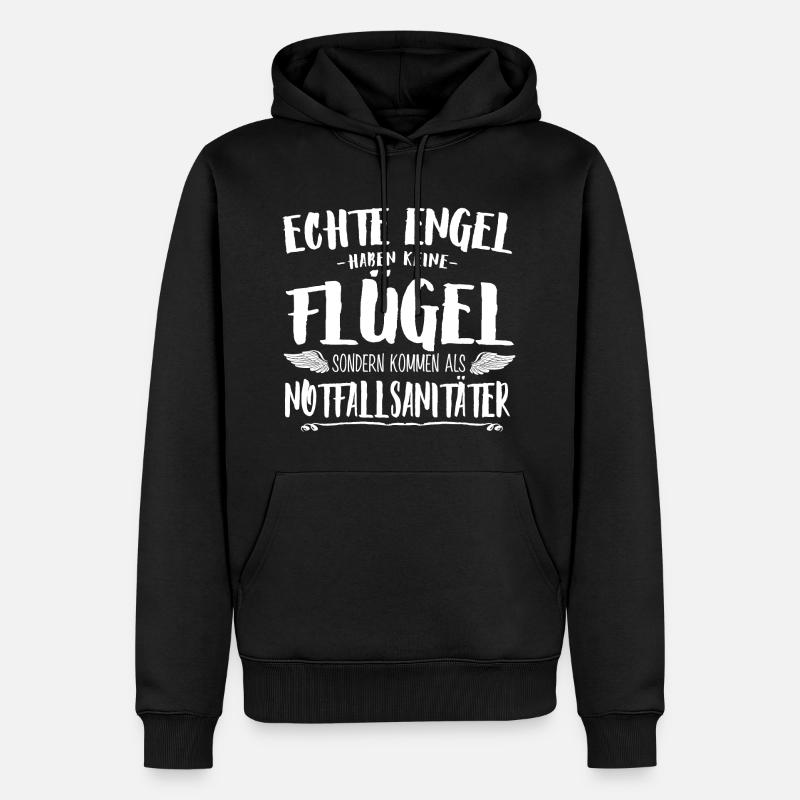 Notfallsanitäter Engel Geschenk - Männer Premium Bio Hoodie - Schwarz