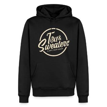 Tea and Sweaters Creme Logo - Men’s Premium Organic Hoodie - black - Front - Nico (187cm)