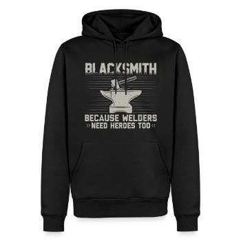 Schmied - Männer Premium Bio Hoodie - Schwarz - Vorne - Nico (187cm)