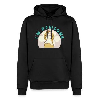 Weiße niedliche Katze - Männer Premium Bio Hoodie - Schwarz - Vorne - Nico (187cm)