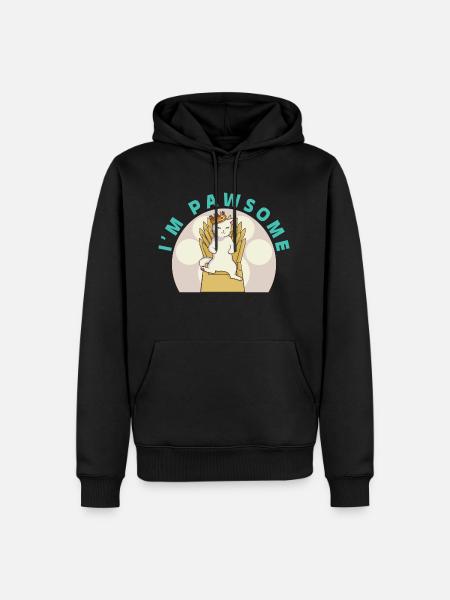 Chat mignon blanc - Sweat à capuche Premium bio Homme - noir