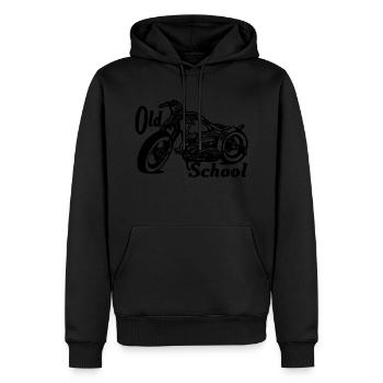 Old school - Sweat à capuche Premium bio Homme - noir - Devant - Nico (187cm)