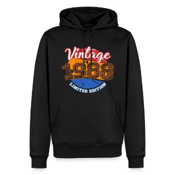 Vintage Birthday Gift 1988 Limited Edition - Men’s Premium Organic Hoodie - black - Front - Nico (187cm)