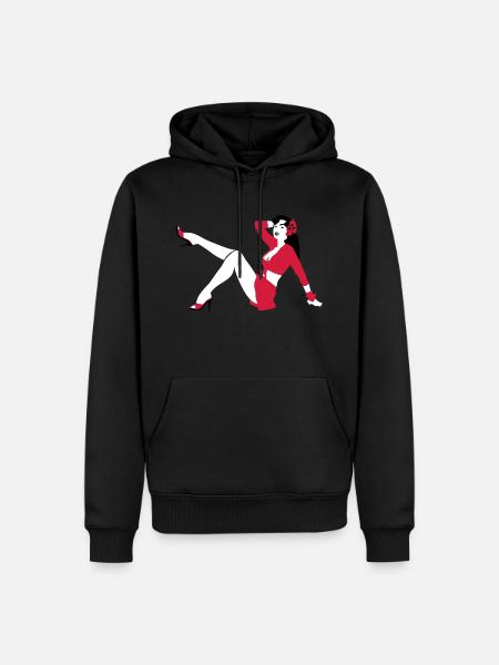 Pin-up de style rétro - Sweat à capuche Premium bio Homme - noir