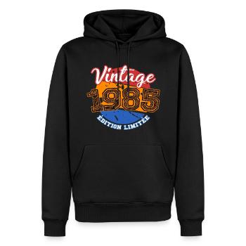 Vintage Birthday Gift 1985 Limited Edition - Men’s Premium Organic Hoodie - black - Front - Nico (187cm)